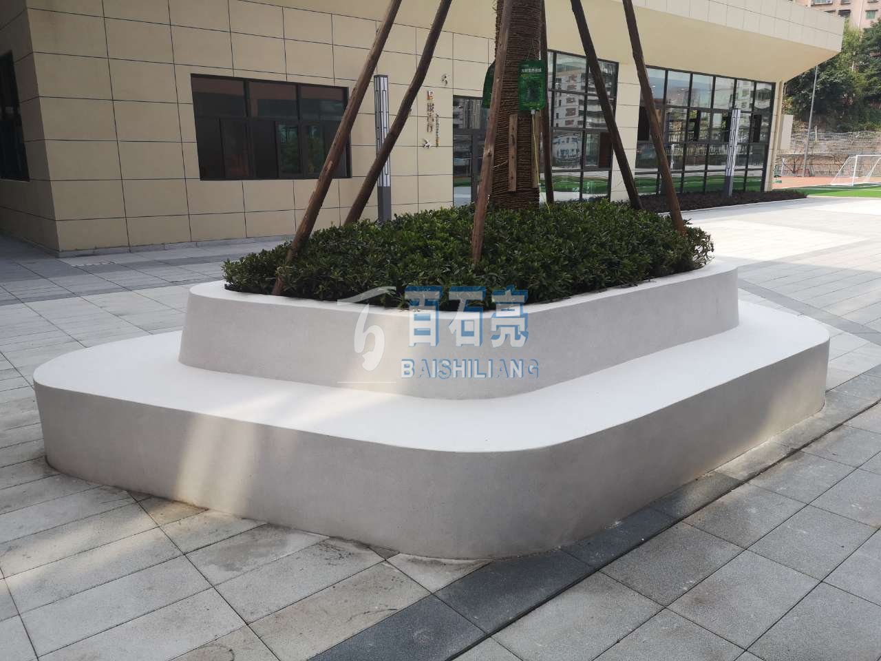 學(xué)校景觀(guān)水磨石花池坐凳- 重慶燕南小學(xué)項(xiàng)目